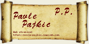 Pavle Pajkić vizit kartica